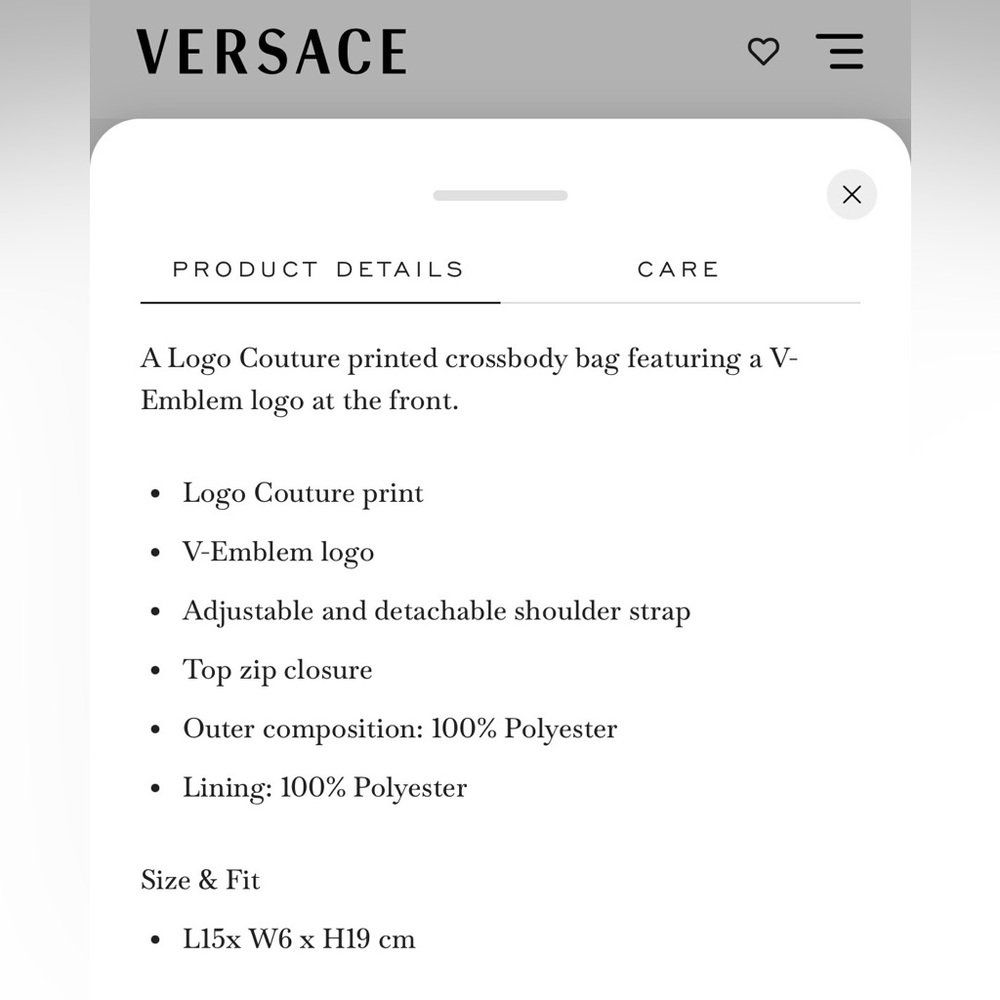 Versace Jeans Couture Barocco-print messenger bag. Unisex. NWT - Picture 10 of 10